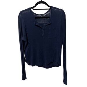 Vince Linen Long Sleeve Top L
